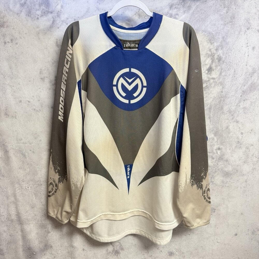 Moose Racing Jersey Mens L 23x27.5 Blue Long Sleeve Dirtbike Motocross